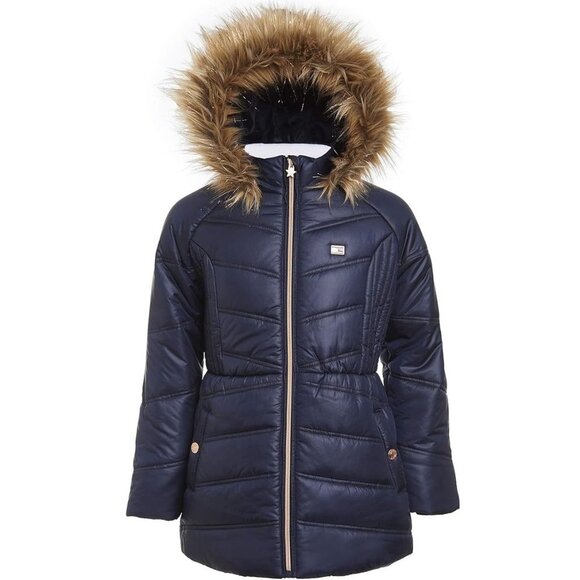 Tommy Hilfiger Long Chevron Hooded Puffer Jacket NWT - Picture 1 of 5